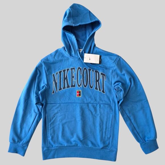 Nike Court Heritage Tennis Hoodie Dri-Fit Fleece Men's Small S Blue FQ2093-402 - Picture 1 of 16